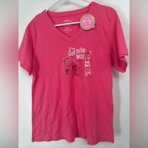 Disney Hallmark Miss Piggy "I've Got To Be MOI" Graphic Large V-Neck T-Shirt